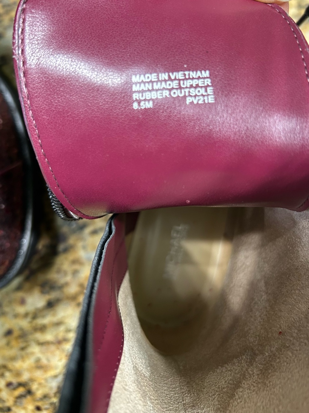 Michael Kors Burgundy Glitter Lace-Up Combat Boots - Picture 7 of 7
